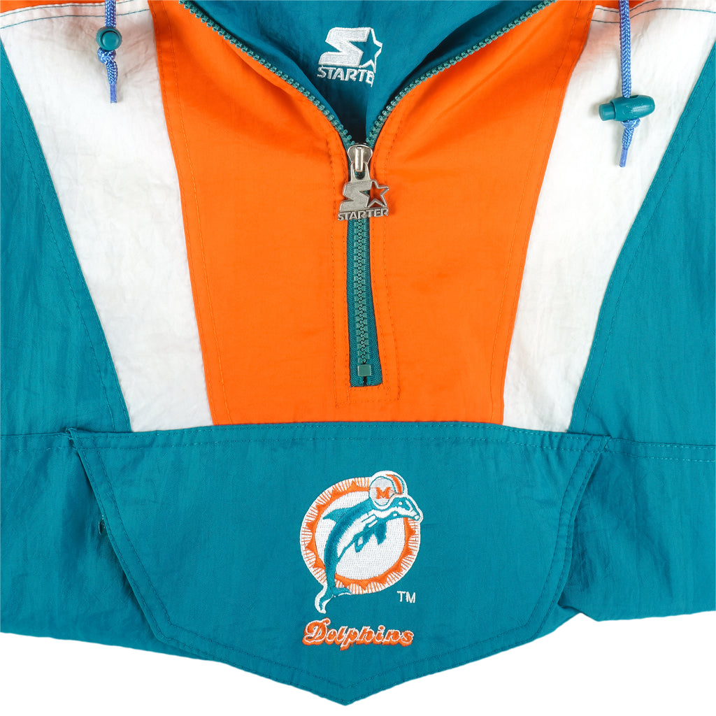 Starter - Miami Dolphins Hooded Jacket 1990s X-Large Vintage Retro Football