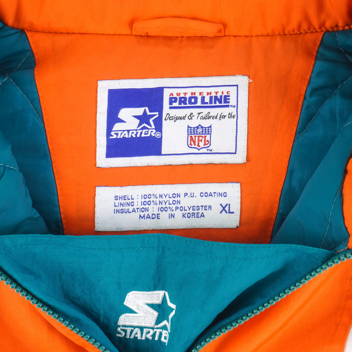Starter - Miami Dolphins Hooded Jacket 1990s X-Large Vintage Retro Football