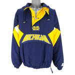 Starter - Michigan State Wolverines Pullover Hooded Jacket 1990s X-Large Vintage Retro Football College