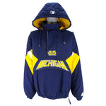 Starter - Michigan State Wolverines Pullover Hooded Jacket 1990s X-Large Vintage Retro Football College