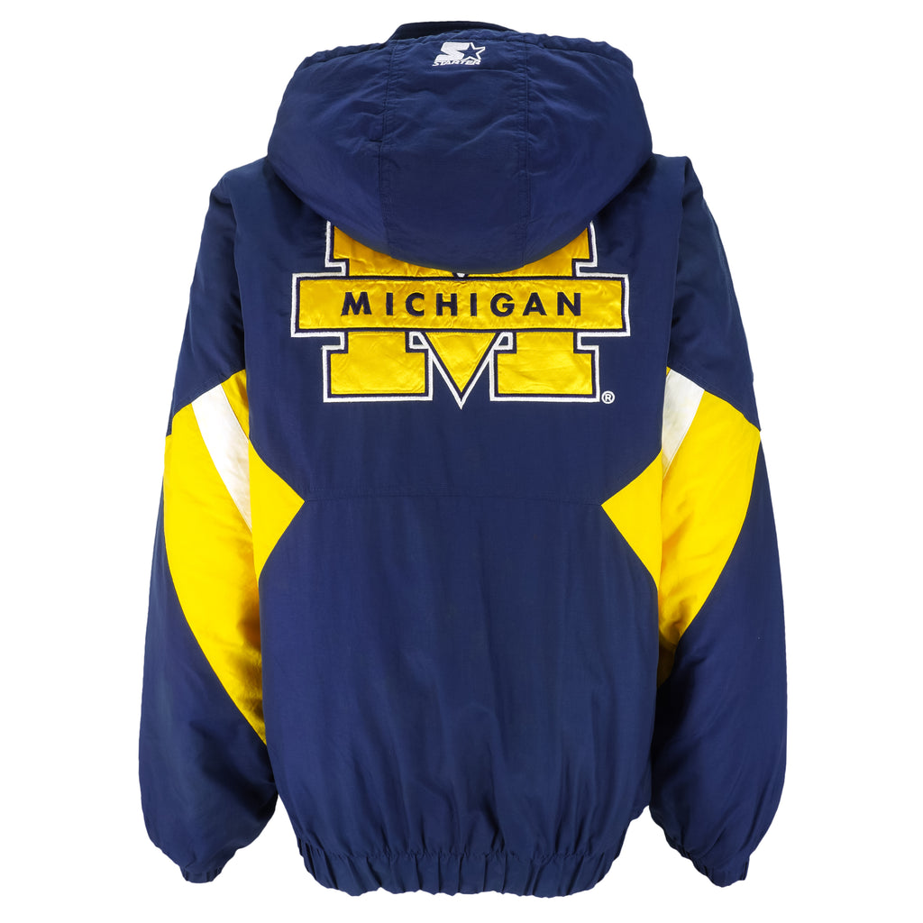 Starter - Michigan State Wolverines Pullover Hooded Jacket 1990s X-Large Vintage Retro Football College