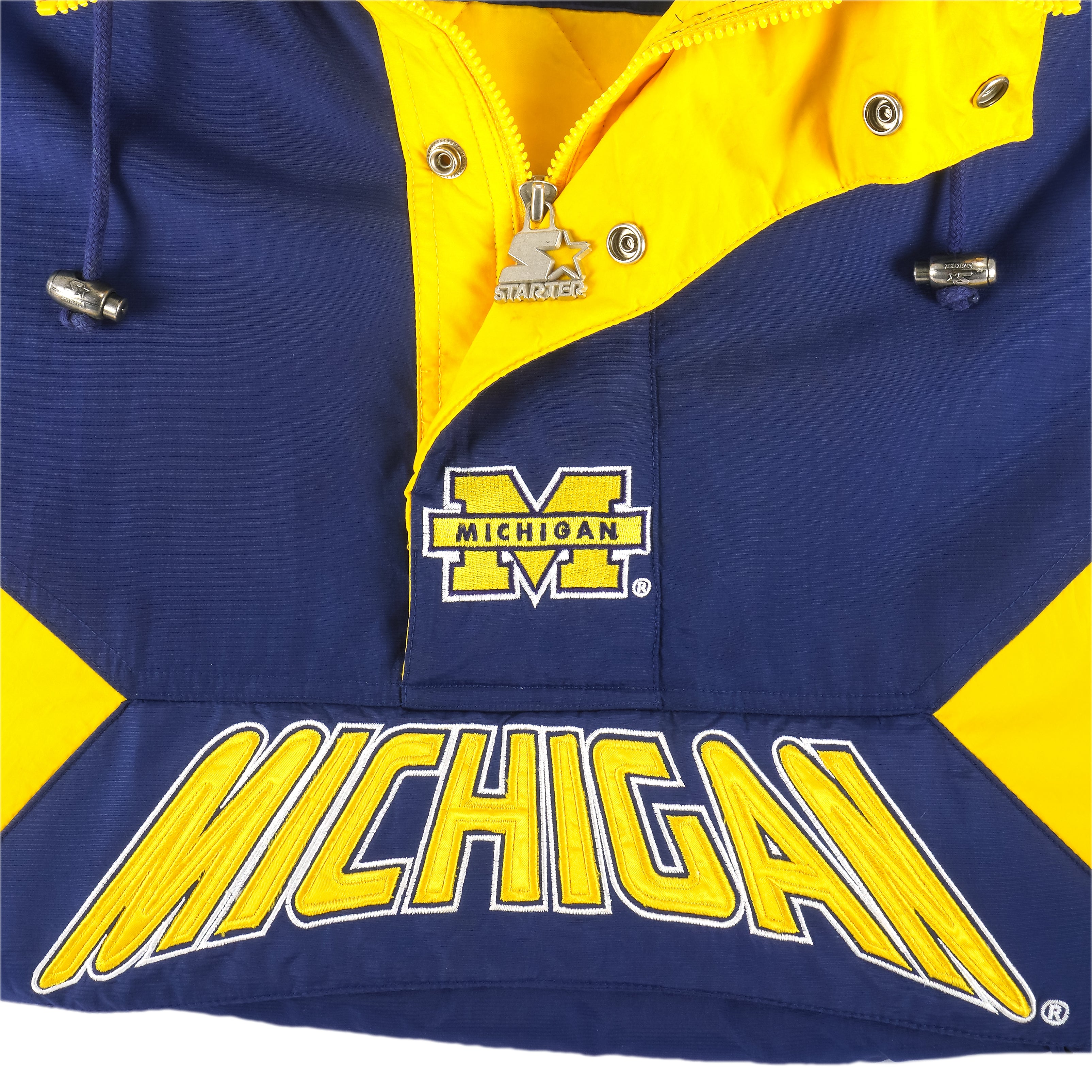 Starter - Michigan State Wolverines Pullover Hooded Jacket 1990s X-Large Vintage Retro Football College