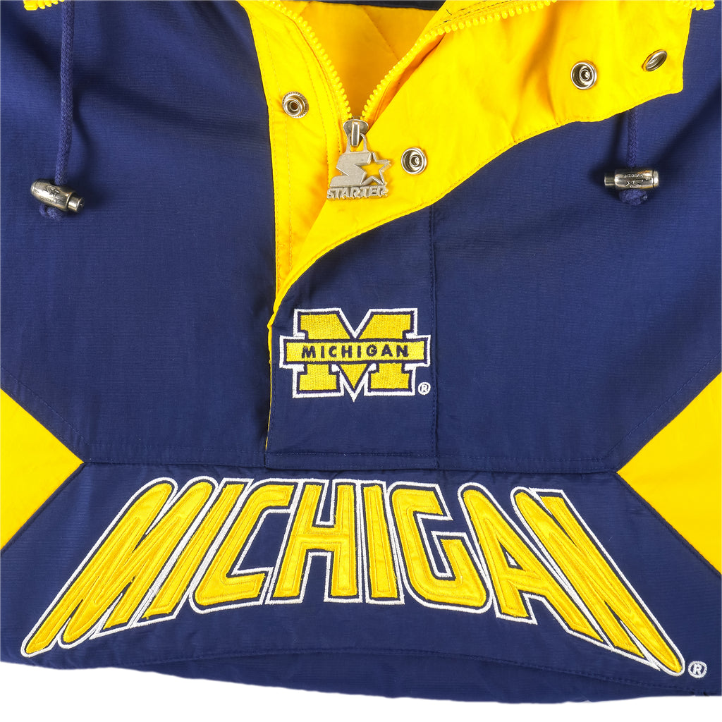 Starter - Michigan State Wolverines Pullover Hooded Jacket 1990s X-Large Vintage Retro Football College