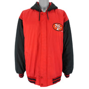 NFL (Competitor) - San Francisco 49ers Hooded Jacket 1990s Large Vintage Retro Football