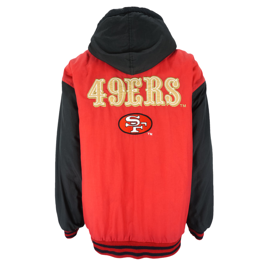 NFL (Competitor) - San Francisco 49ers Hooded Jacket 1990s Large Vintage Retro Football
