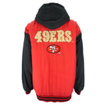 NFL (Competitor) - San Francisco 49ers Hooded Jacket 1990s Large Vintage Retro Football
