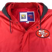 NFL (Competitor) - San Francisco 49ers Hooded Jacket 1990s Large Vintage Retro Football