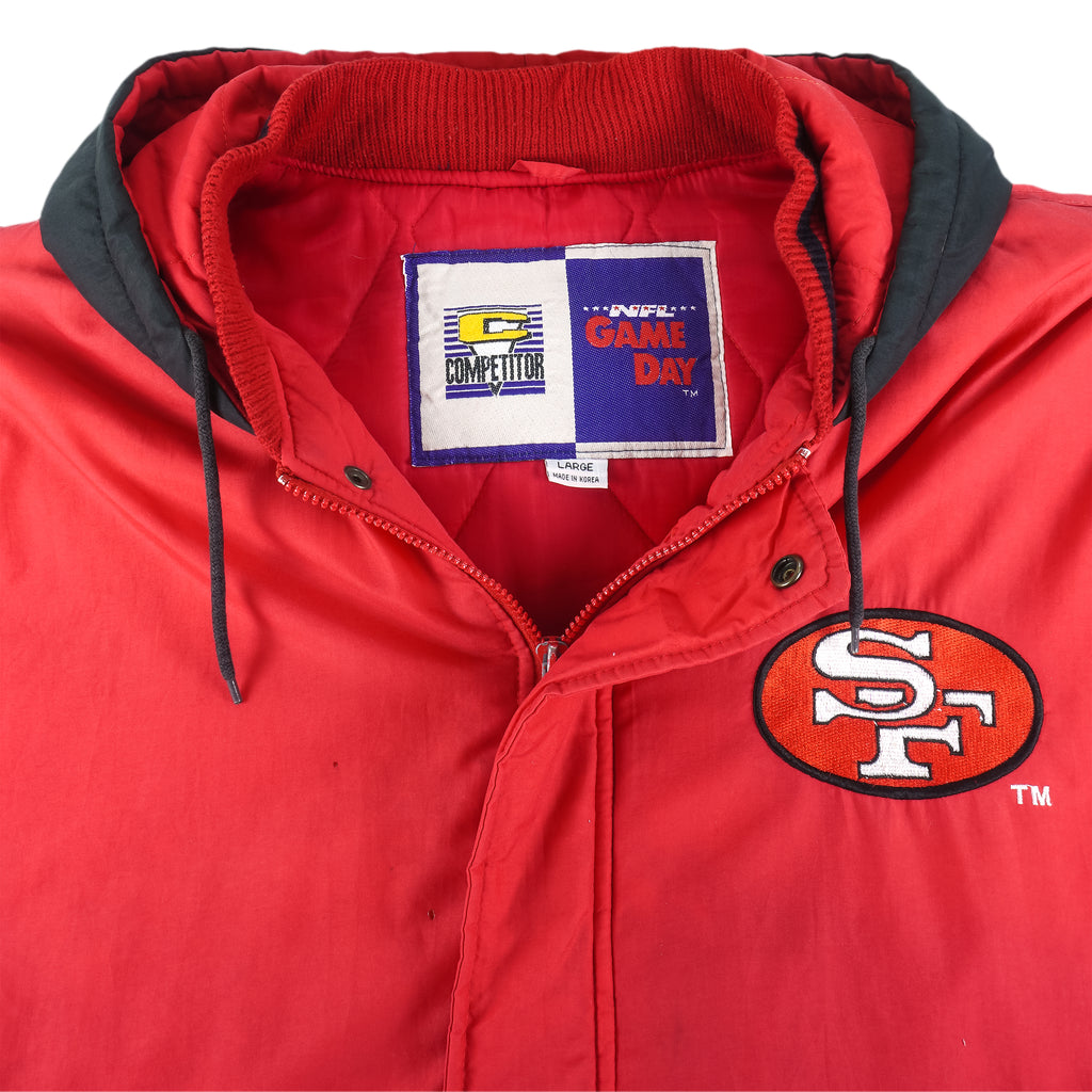NFL (Competitor) - San Francisco 49ers Hooded Jacket 1990s Large Vintage Retro Football