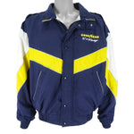 Vintage (Goodyear) - Blue Zip & Button-Up Racing Windbreaker 1990s X-Large Vintage Retro