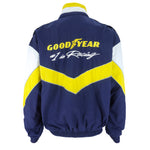 Vintage (Goodyear) - Blue Zip & Button-Up Racing Windbreaker 1990s X-Large