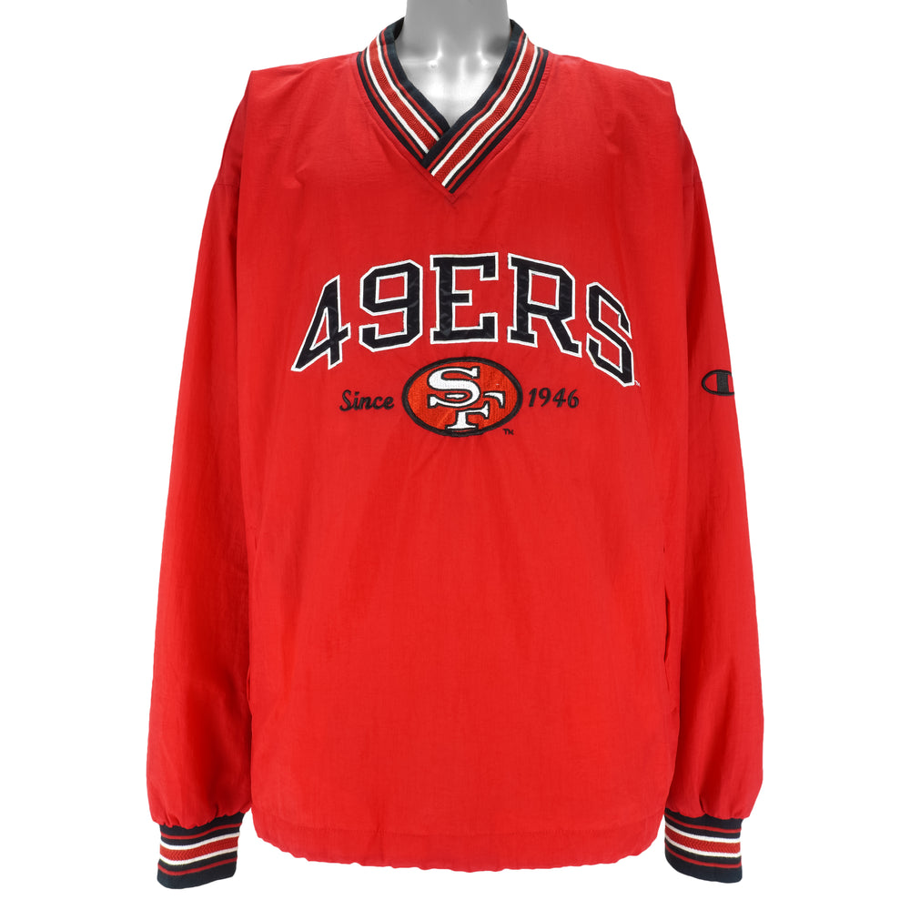 Champion - San Francisco 49ers Pullover Windbreaker 1990s XX-Large Vintage Retro Football