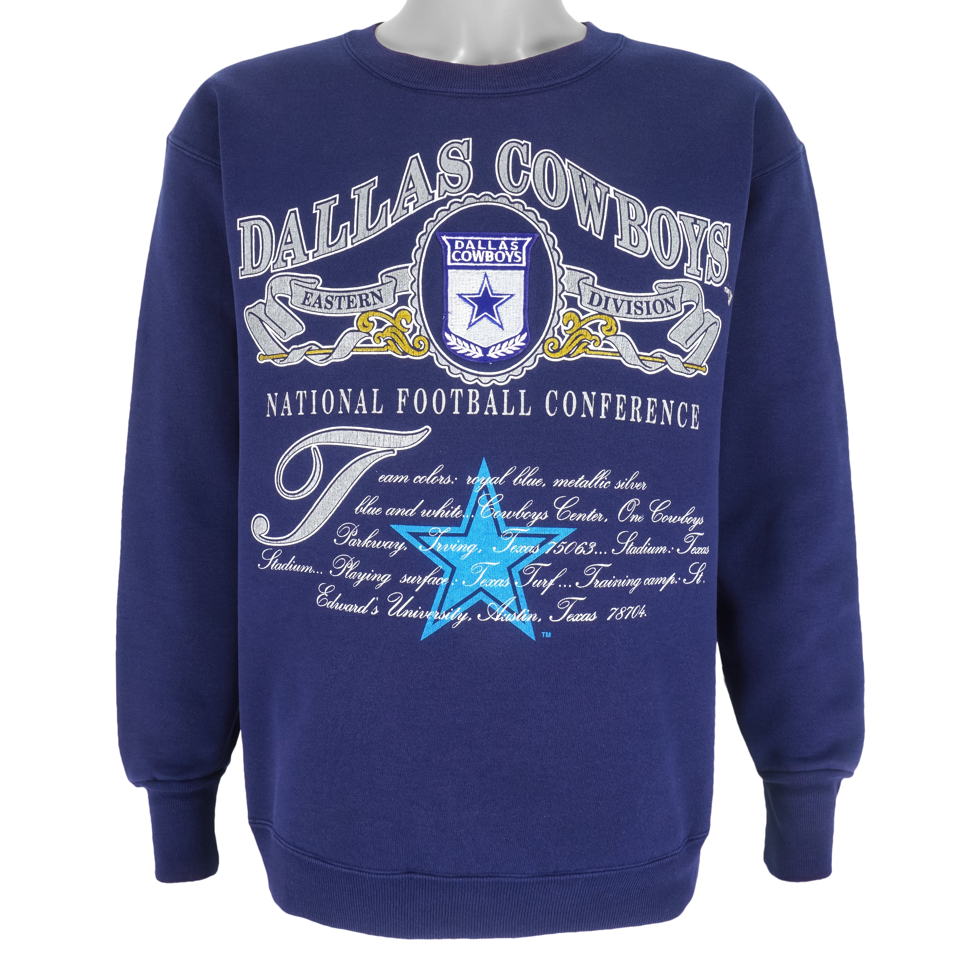 NFL (Nutmeg) - Dallas Cowboys Crew Neck Sweatshirt 1990s Large Vintage Retro Football
