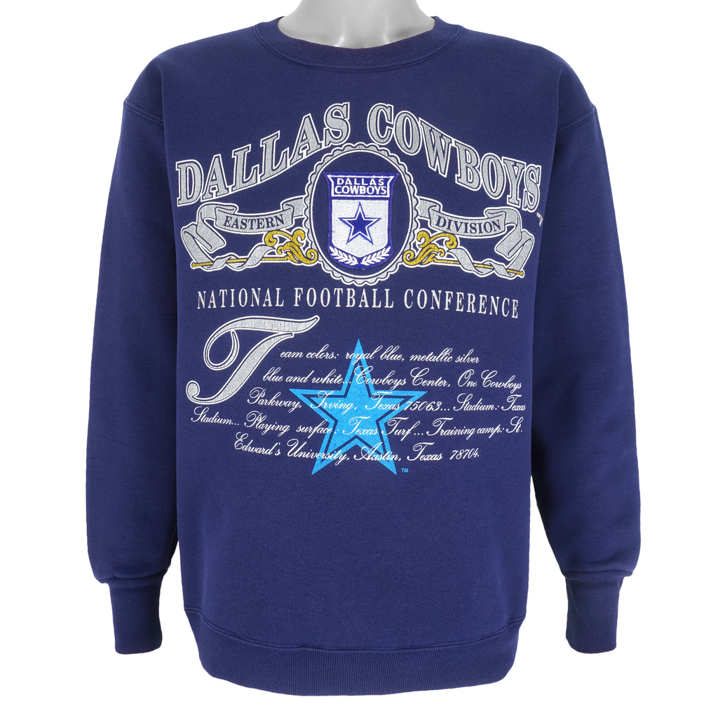 NFL (Nutmeg) - Dallas Cowboys Crew Neck Sweatshirt 1990s Large Vintage Retro Football