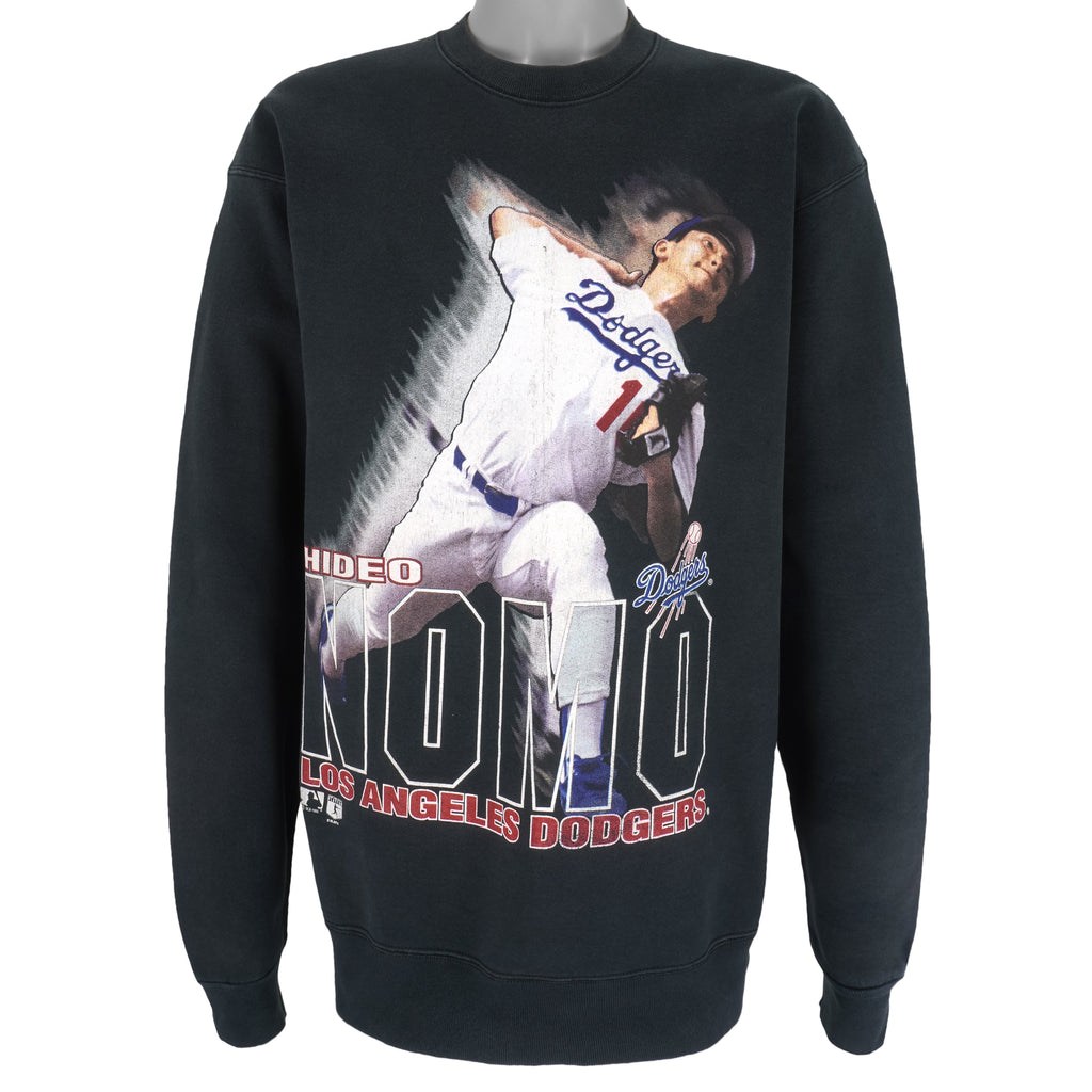 MLB (Salem) - Los Angeles Dodgers, Hideo Nomo Crew Neck Sweatshirt 1995 X-Large Vintage Retro Baseball