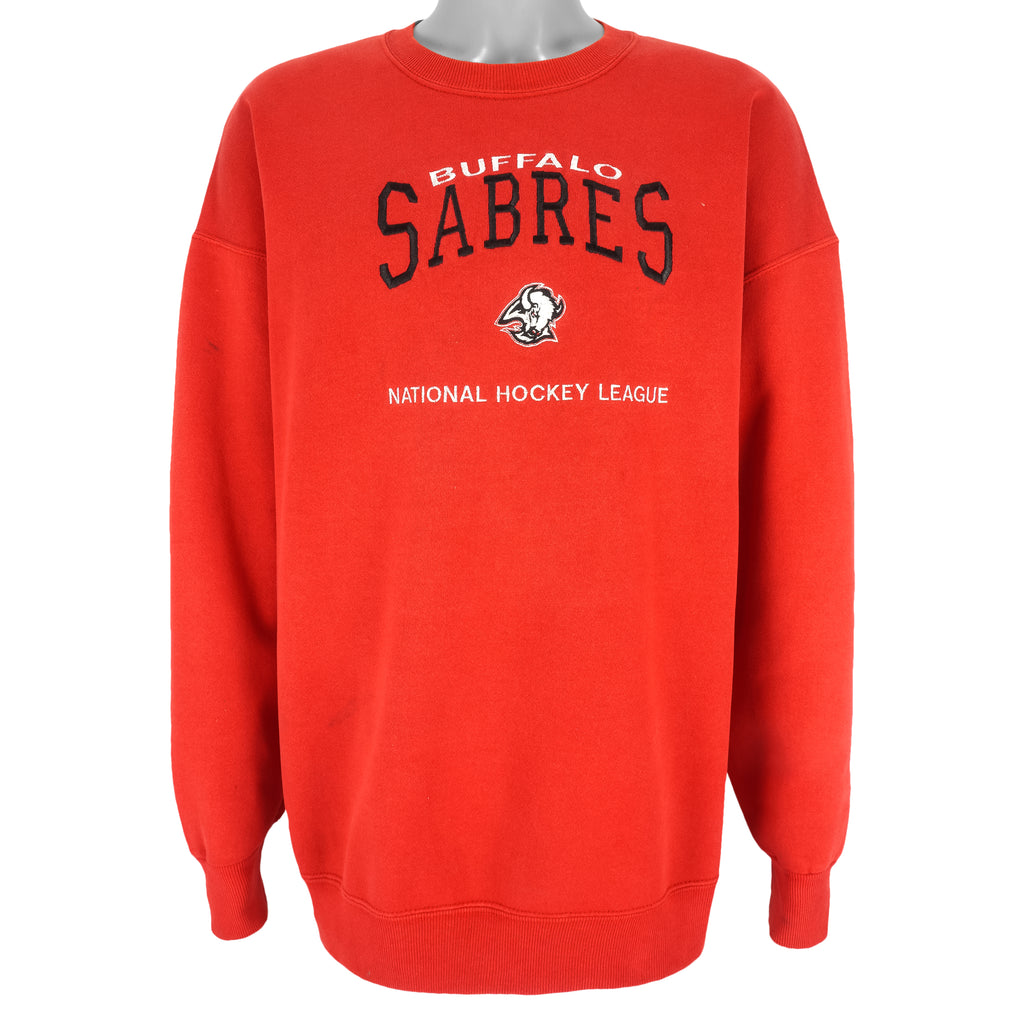 NHL (Lee) - Red Buffalo Sabres Crew Neck Sweatshirt 1990s XX-Large Vintage Retro Hockey