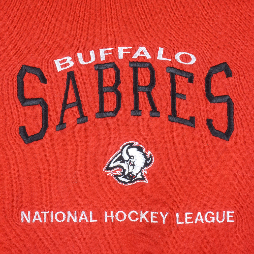 NHL (Lee) - Red Buffalo Sabres Crew Neck Sweatshirt 1990s XX-Large Vintage Retro Hockey