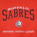NHL (Lee) - Red Buffalo Sabres Crew Neck Sweatshirt 1990s XX-Large Vintage Retro Hockey