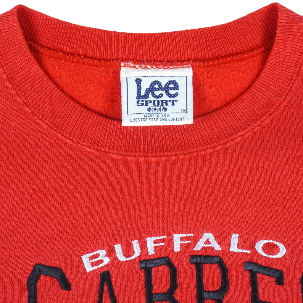 NHL (Lee) - Red Buffalo Sabres Crew Neck Sweatshirt 1990s XX-Large Vintage Retro Hockey