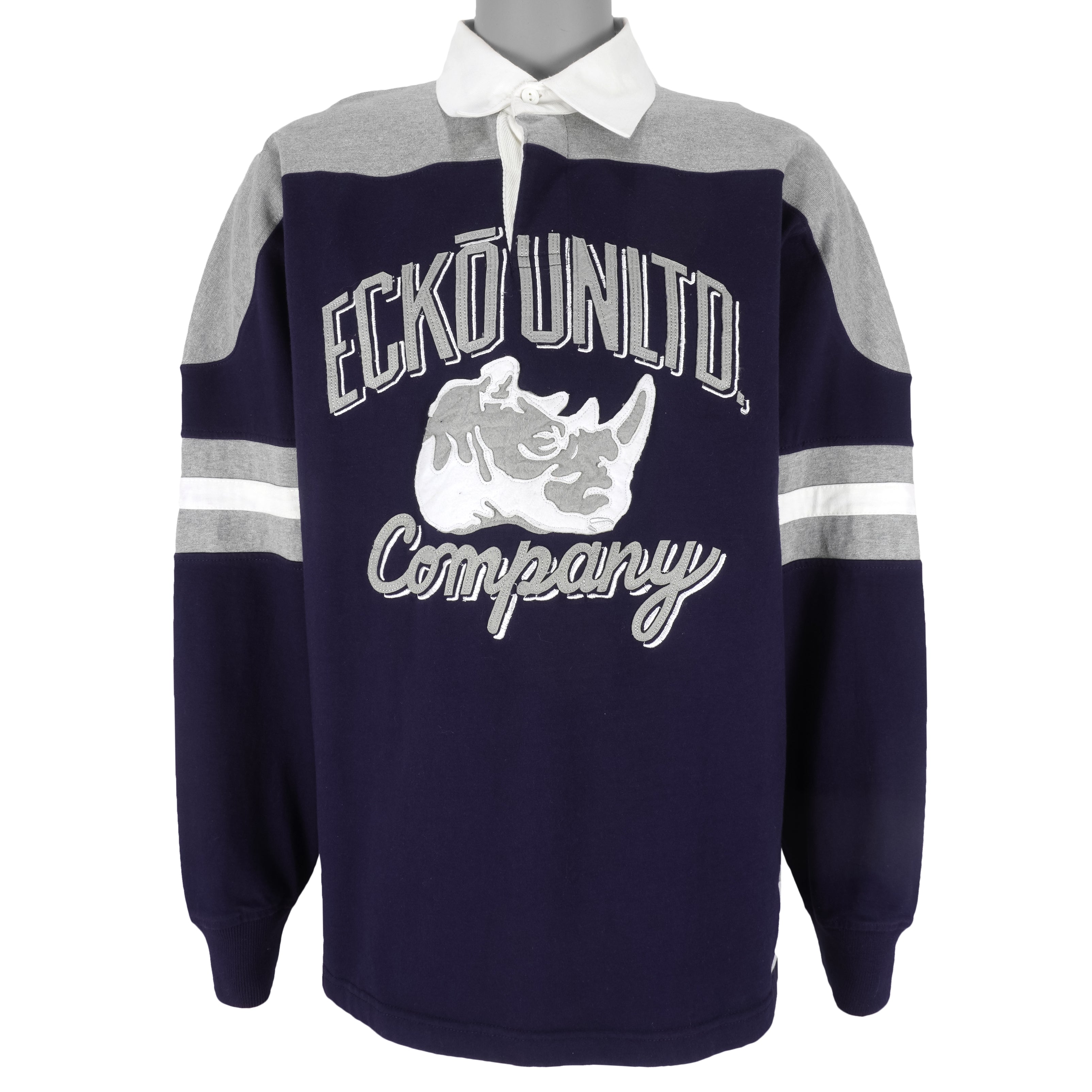 Vintage (Ecko Unltd) - 1/4 Button Big Logo Sweatshirt 1990s X-Large Vintage Retro