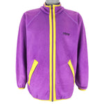 Adidas - Purple Zip-Up Fleece Sweatshirt 1990s Large Vintage Retro
