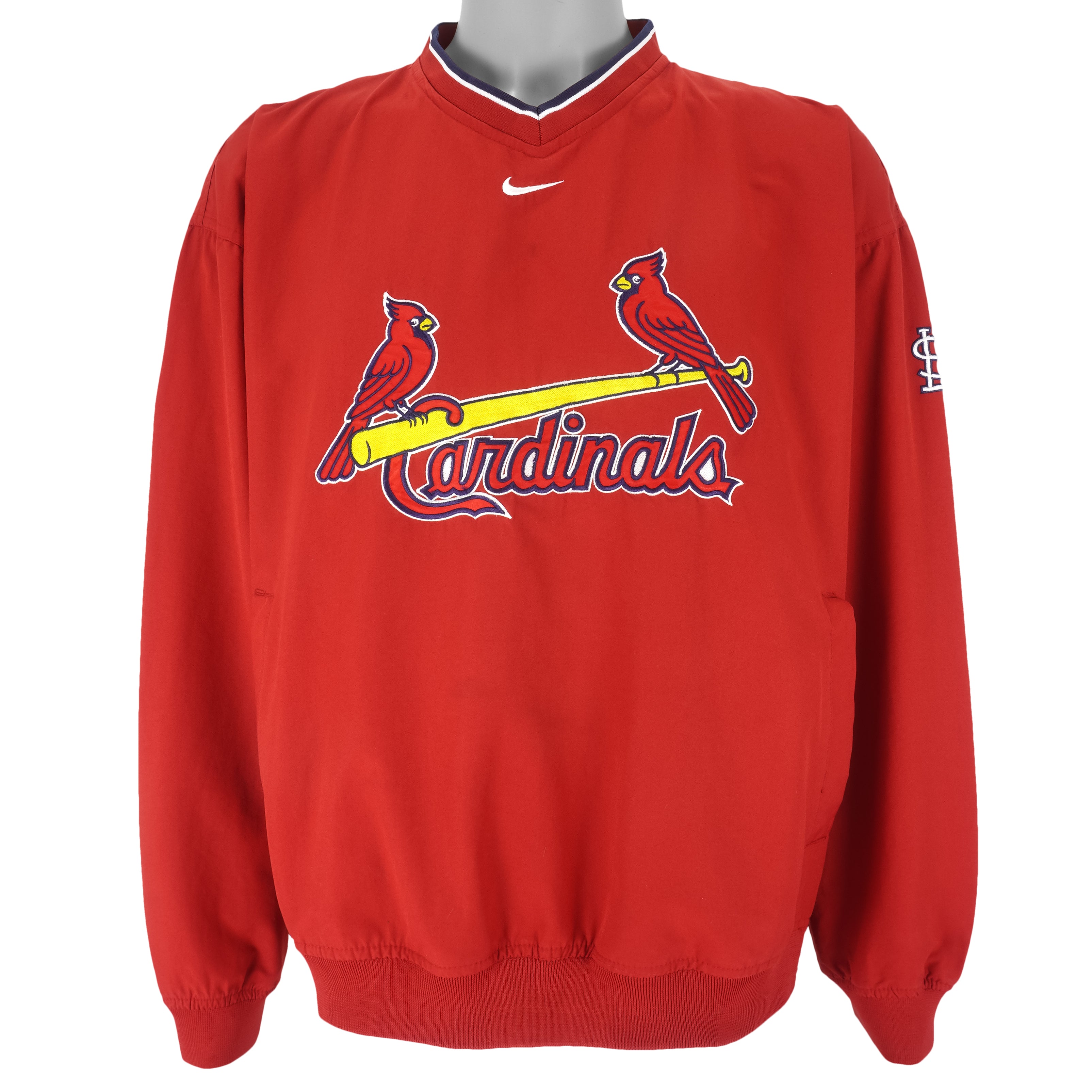 Nike - St. Louis Cardinals Embroidered Pullover Windbreaker 1990s Large Vintage Retro Baseball