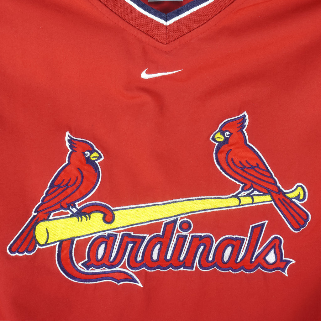 Nike - St. Louis Cardinals Embroidered Pullover Windbreaker 1990s Large Vintage Retro Baseball