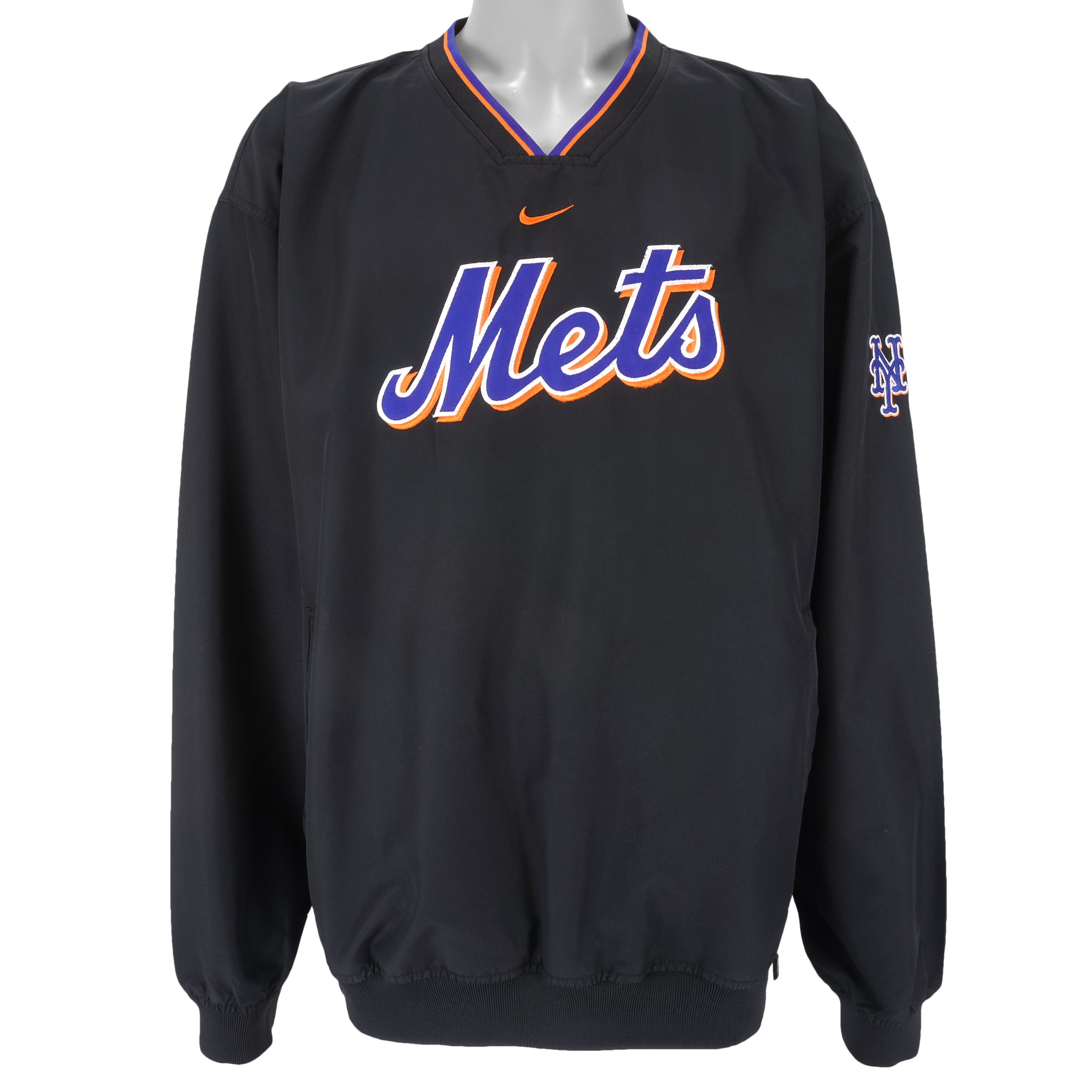 Nike - New York Mets Big Spell-Out Windbreaker 1990s X-Large Vintage Retro Baseball