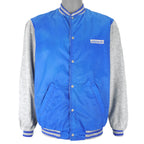 Adidas - Blue & Grey Reversible Baseball Jacket 1990s Large Vintage Retro
