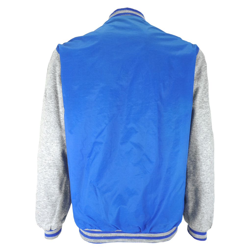 Adidas - Blue & Grey Reversible Baseball Jacket 1990s Large Vintage Retro