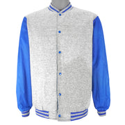 Adidas - Blue & Grey Reversible Baseball Jacket 1990s Large Vintage Retro