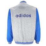 Adidas - Blue & Grey Reversible Baseball Jacket 1990s Large Vintage Retro