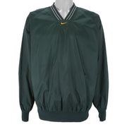 Nike - Green Embroidered V-Neck Windbreaker 1990s Large Vintage Retro