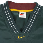 Nike - Green Embroidered V-Neck Windbreaker 1990s Large Vintage Retro