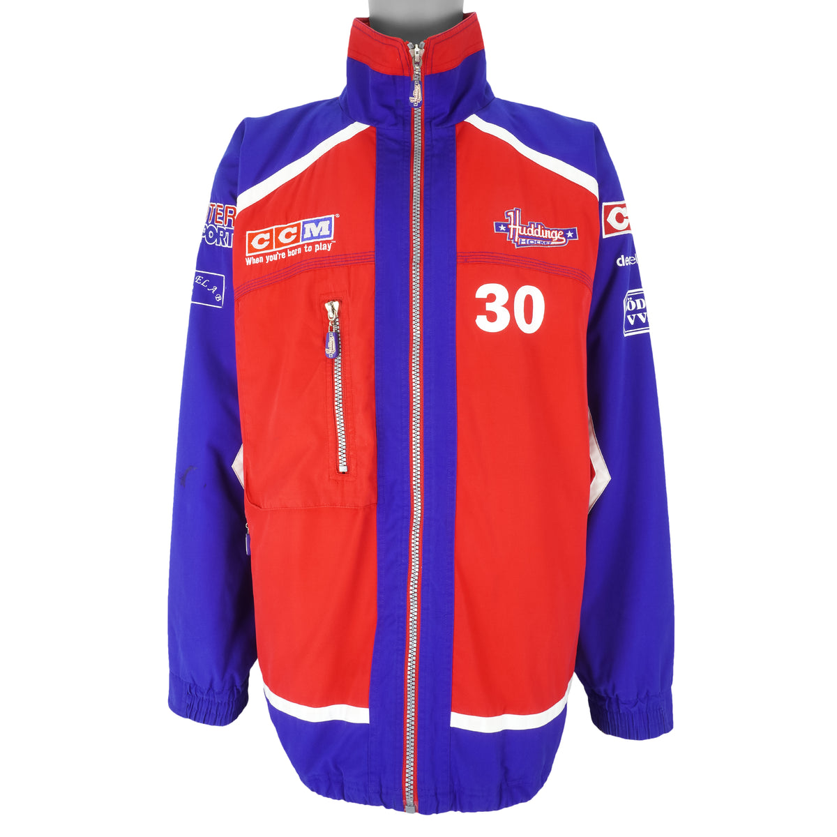 Vintage (CCM) - Huddinge IK Hockey Zip-Up Jacket 1990s Large Vintage Retro Hockey