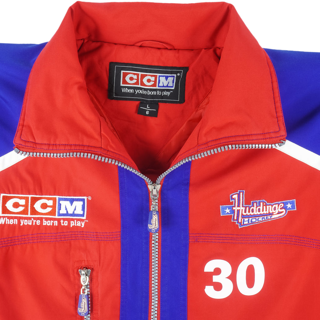Vintage (CCM) - Huddinge IK Hockey Zip-Up Jacket 1990s Large Vintage Retro Hockey