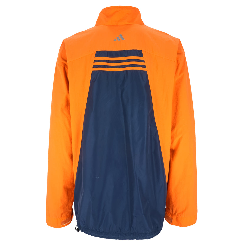 Adidas - Blue & Orange 1/4 Zip Pullover Windbreaker 1990s XX-Large Vintage Retro