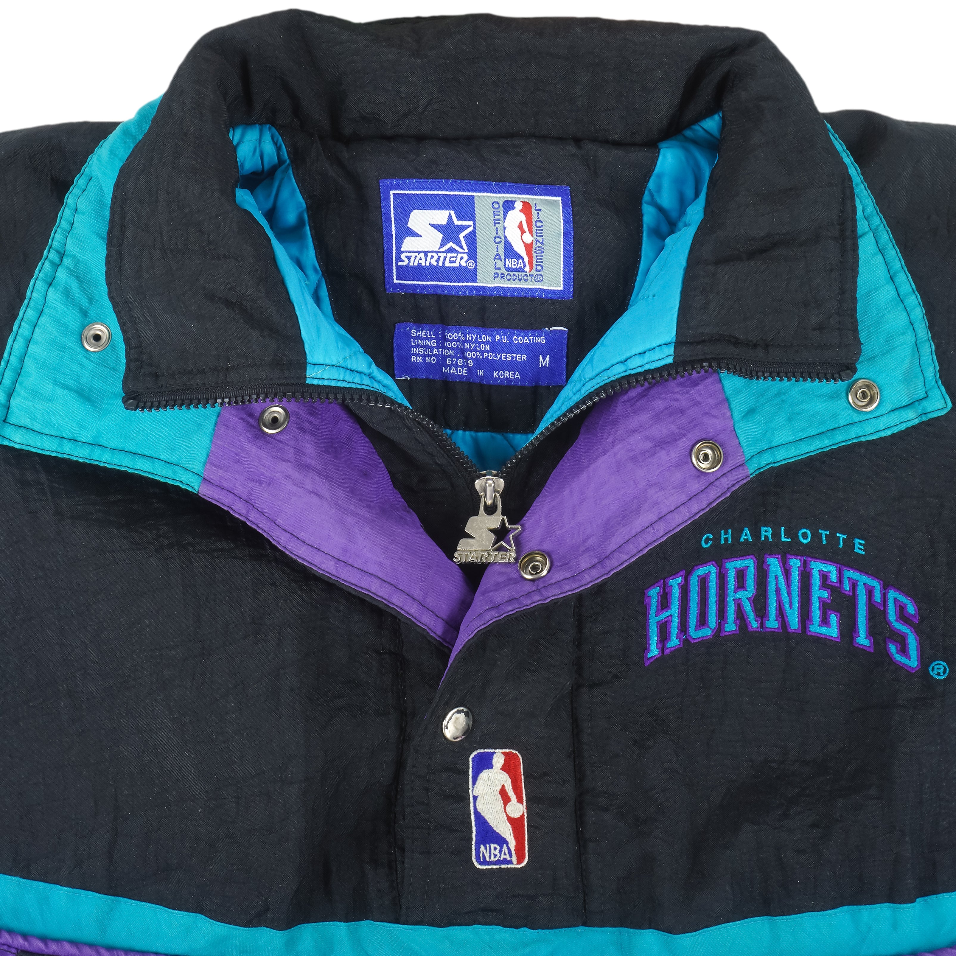 Vtg Charlotte Hornets Jacket Adult Medium Starter NBA Basketball Coat Mens  90s