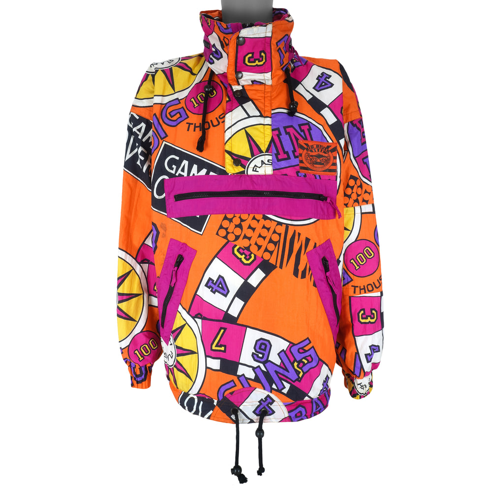 Vintage (Big Biver Collection) -1/4 Zip & Button Pattern Windbreaker 1990s X-Large Vintage Retro