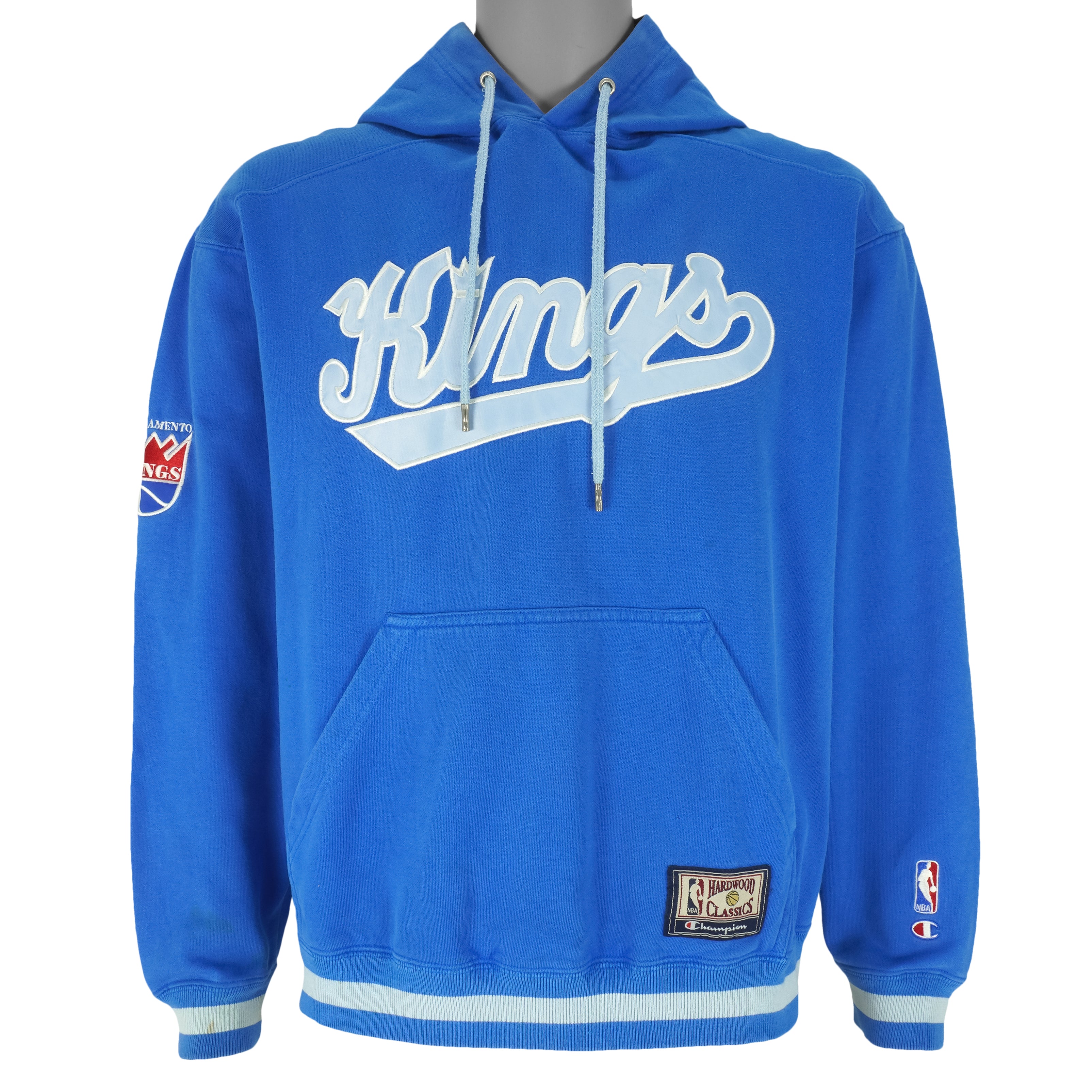 Champion - Sacramento Kings Spell-Out Hooded Sweatshirt Large Vintage Retro Basketball