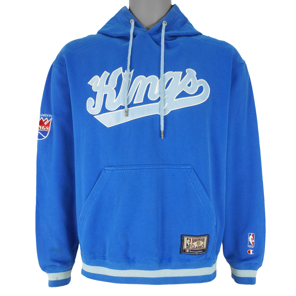 Champion - Sacramento Kings Spell-Out Hooded Sweatshirt Large Vintage Retro Basketball