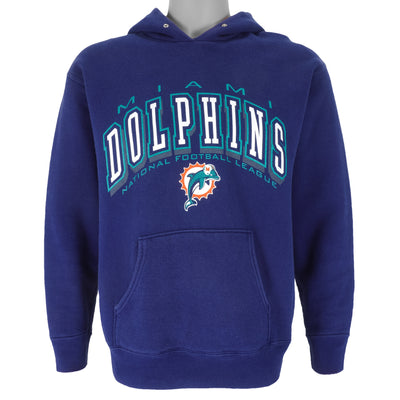 NFL (Pro Player) - Miami Dolphins Hooded Sweatshirt 1990s Medium