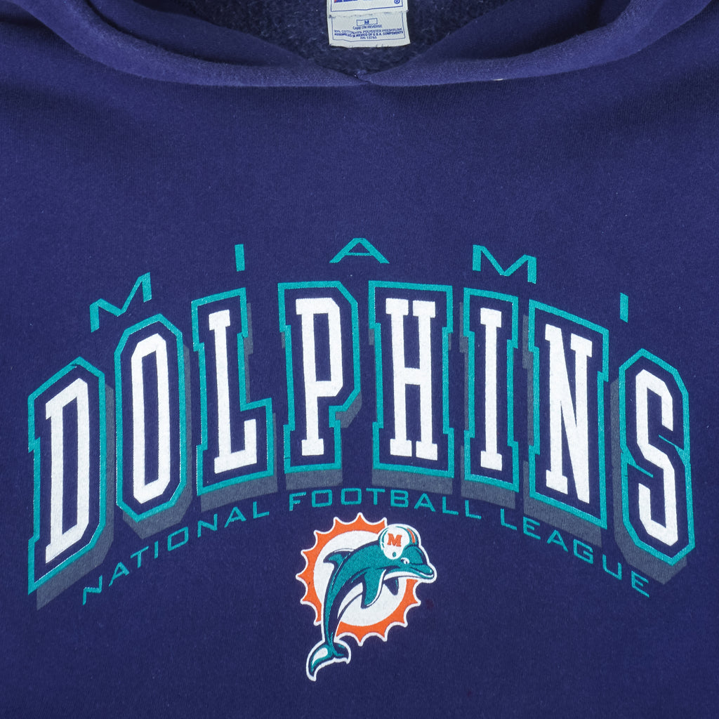 NFL (Pro Player) - Miami Dolphins Hooded Sweatshirt 1990s Medium Vintage Retro Football