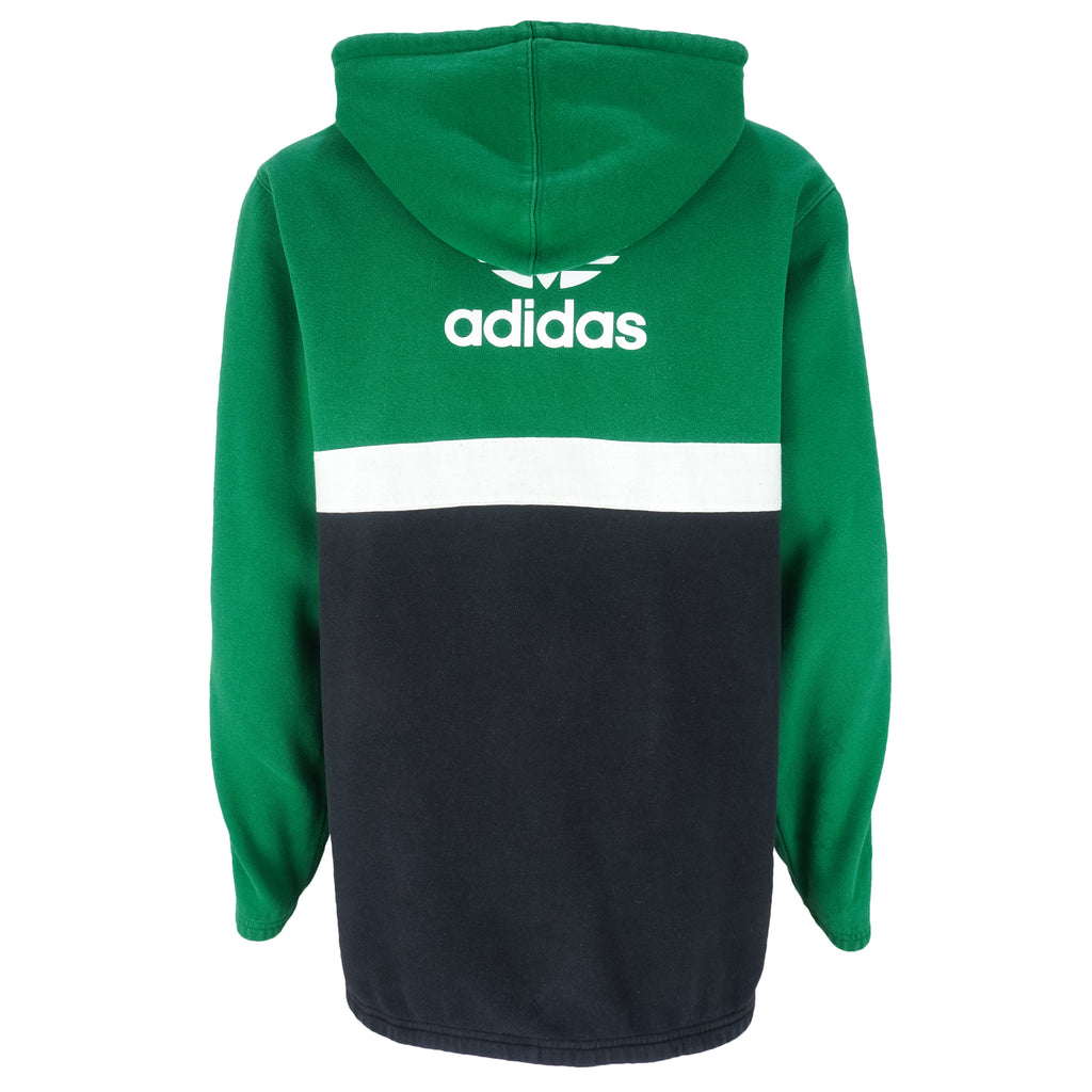 Adidas - Boston Celtics Spell-Out Hooded Sweatshirt 1990s Large Vintage Retro Basketball