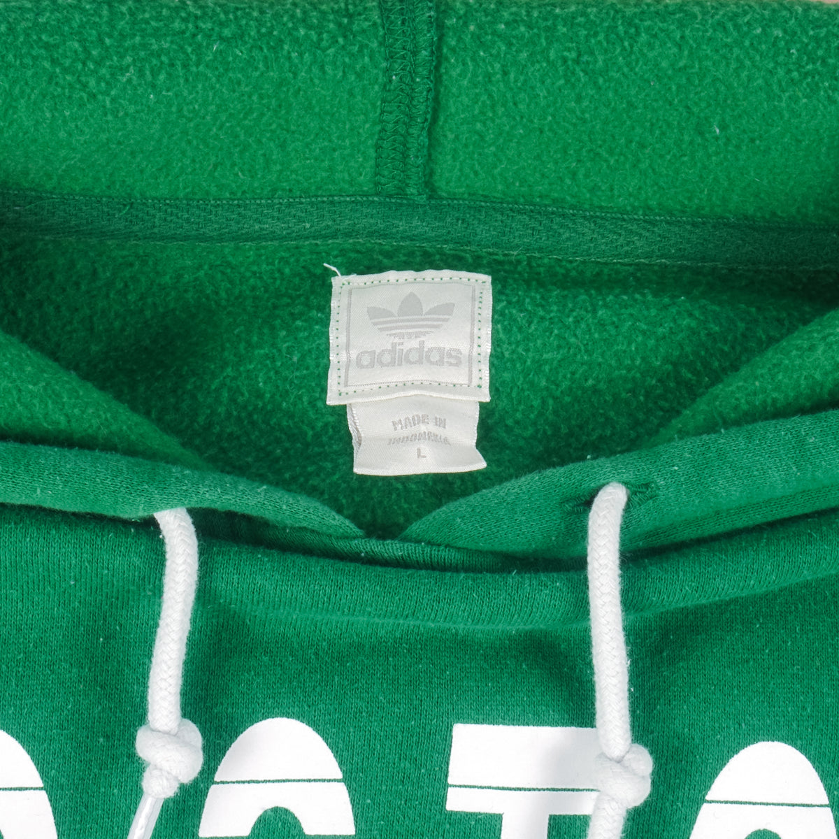 Adidas - Boston Celtics Spell-Out Hooded Sweatshirt 1990s Large Vintage Retro Basketball