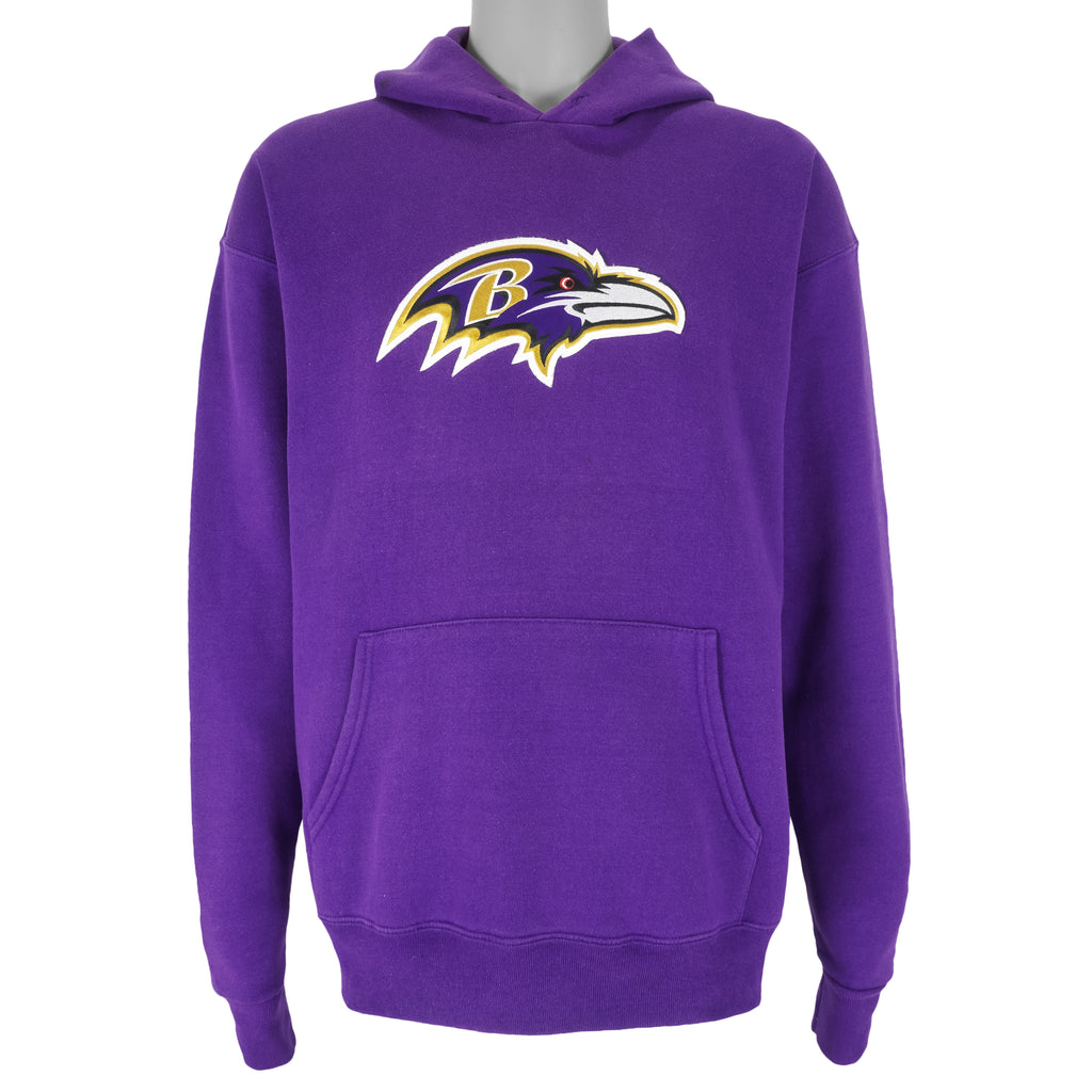 NFL - Baltimore Ravens Hooded Sweatshirt 1990s Large Vintage Retro Football