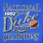 NCAA (Logo 7) - Duke University Blue Devils, National Champions T-Shirt 1992 Large Vintage Retro Basketball College