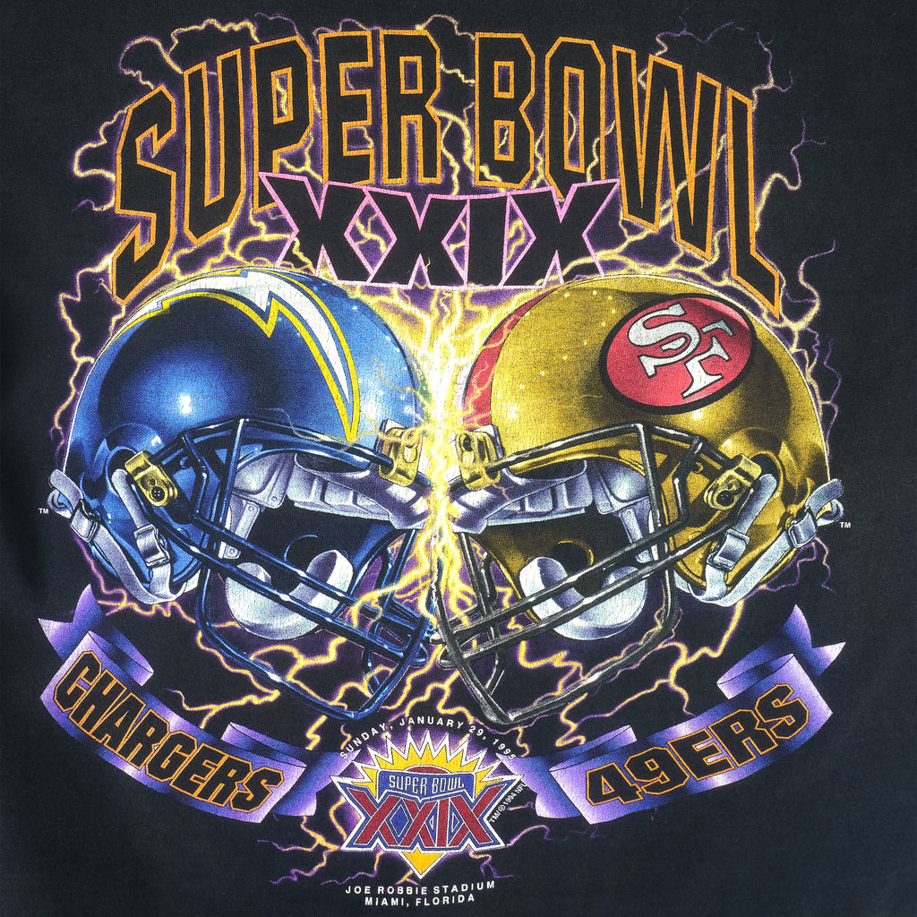 NFL (Salem) - Super Bowl XXIX 49ers VS Chargers T-Shirt 1995 Large Vintage Retro Football