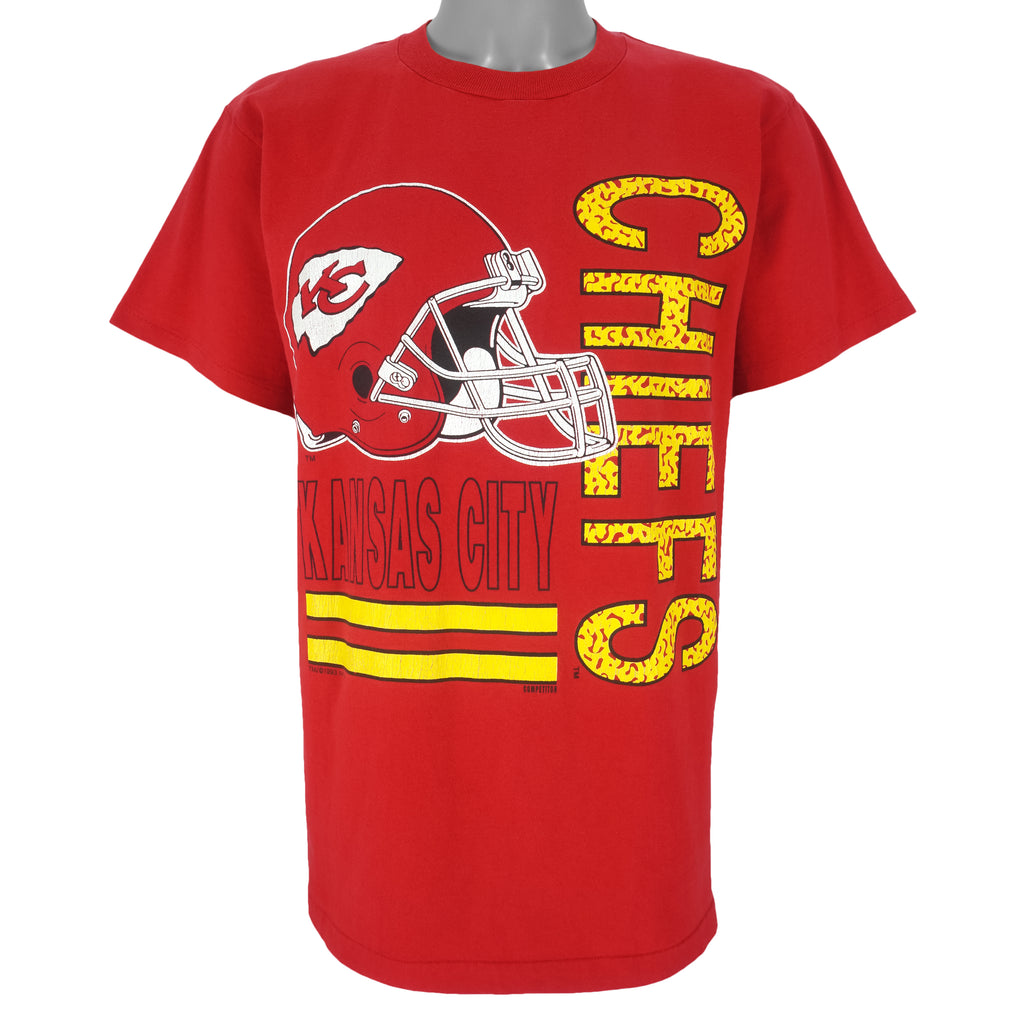 NFL (Competitor) - Kansas City Chiefs Big Logo T-Shirt 1993 Large Vintage Retro Football