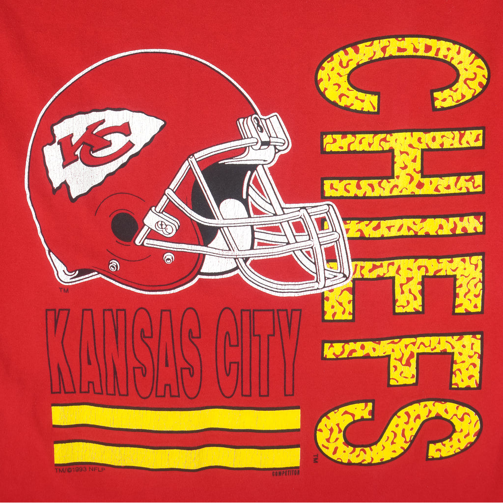 NFL (Competitor) - Kansas City Chiefs Big Logo T-Shirt 1993 Large Vintage Retro Football
