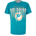 NFL (Team Rated) - Miami Dolphins Spell-Out T-Shirt 1990s Large Vintage Retro Football